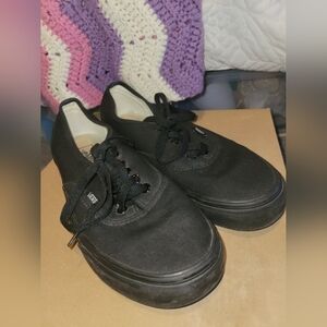 Vans Black Canvas Lace-Up Shoes